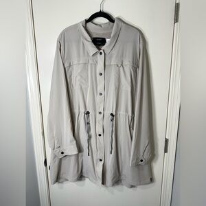 NWT Torrid Happy Camper Gray Stretch Woven Anorak Jacket Plus Size 6X